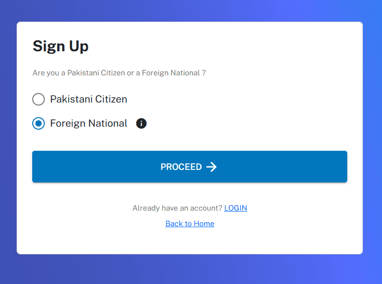 creation of foreign national on ezfile